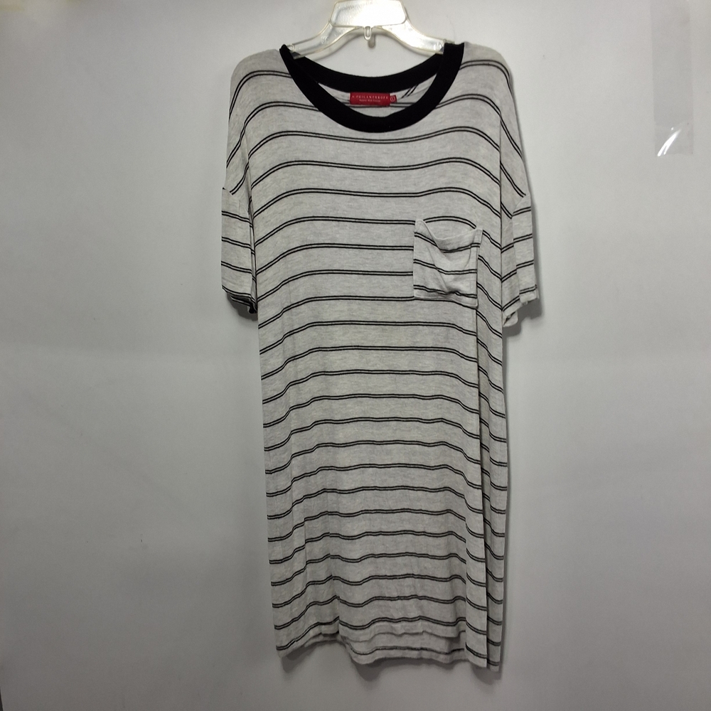 n:PHILANTHROPY  Large Black and White Striped Tee Dress